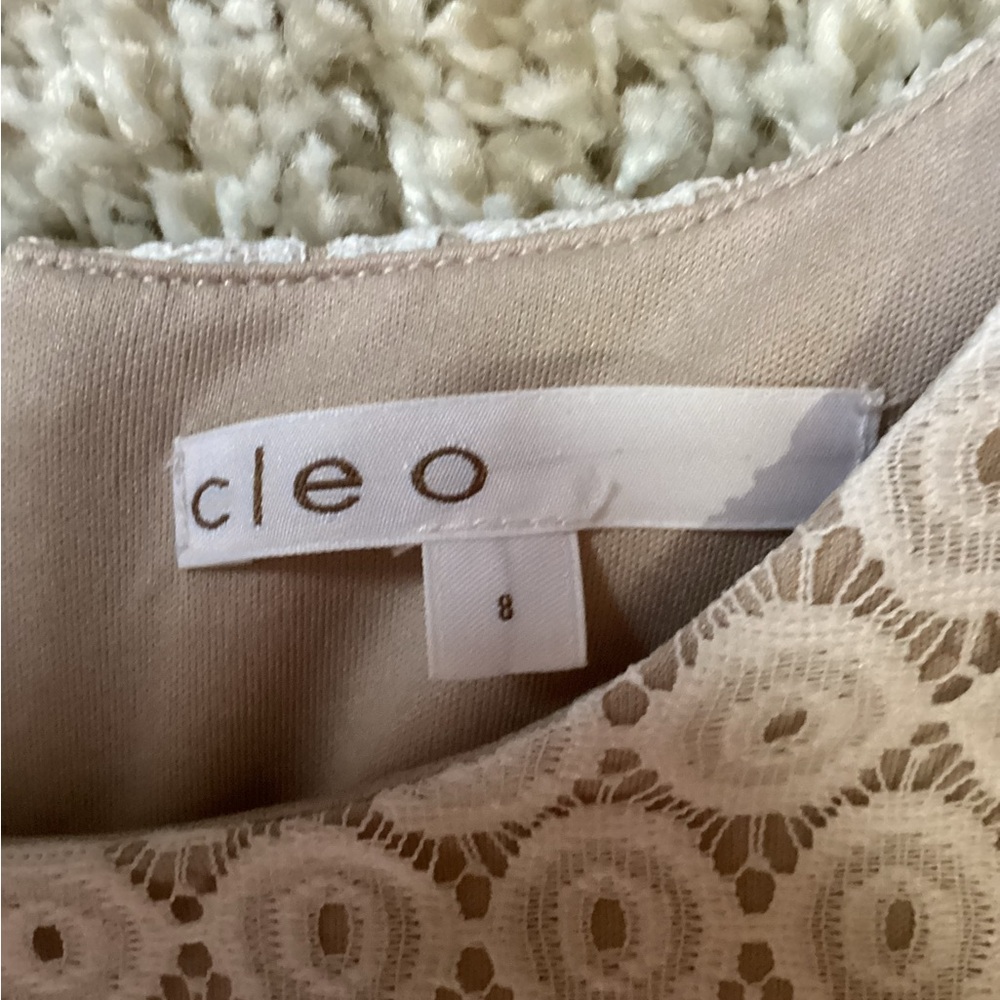Cleo Coral and White Midi Dress - Picture 2 of 4